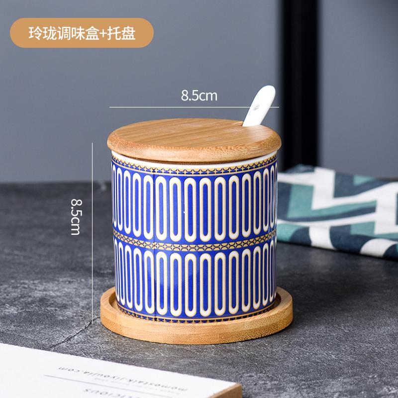 Creative Ceramic Seasoning Jar Set Kitchen Spices Seasoning Storage Jar Salt Pepper Organizer Nordic Household Seasoning Tools