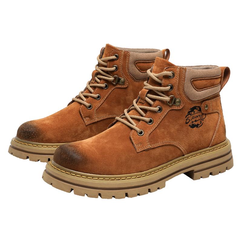 

Модные мужские нескользящие ботинки для активного отдыха, новинка зимней повседневной обуви, кожаные ботинки на платформе, роскошные походные защитные ботинки «Челси» для пустыни 44 коричневый