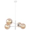 Vicenza Hanging Lamp White-Chrome 4-Flat Honey Lampshade E14