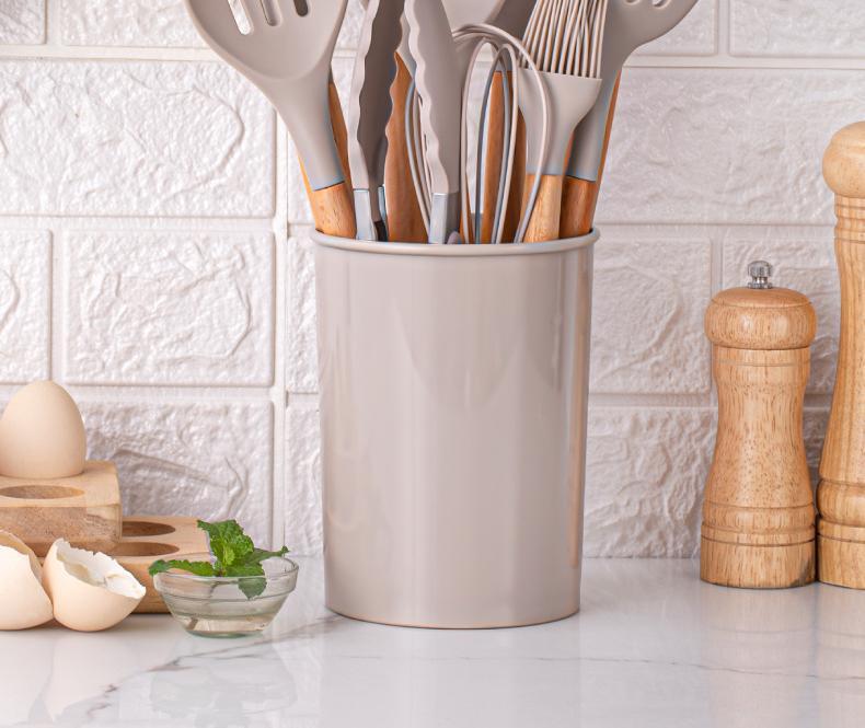 Non-Stick Silicone Spatula and Spoon Set with Wooden Handle - High Temperature Resistant Kitchen Tools