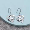 French Minimalist Heart-Shaped Cubic Zirconia Metal Earrings - Light Luxury Christmas Gift for Women