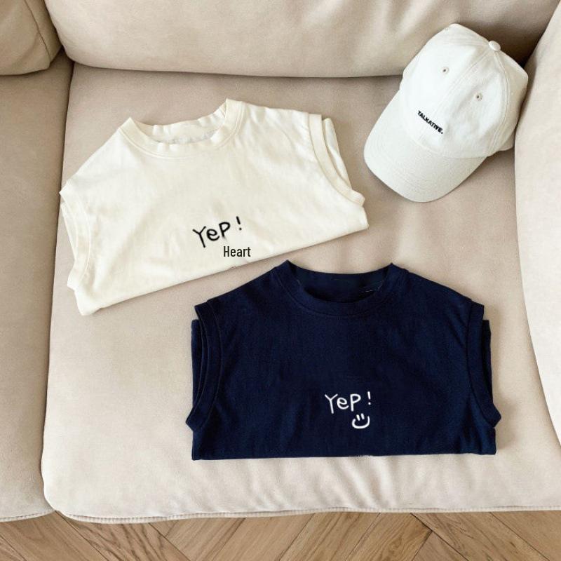 2024 Trendy Cotton Sleeveless T-Shirt for Kids – Cute Summer Vest for Boys and Girls