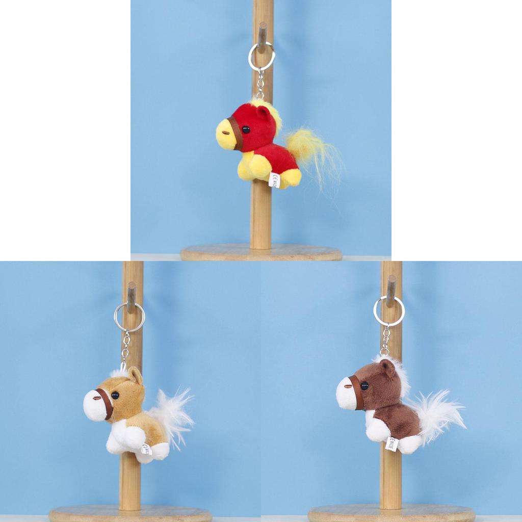 Plush Pony Keychain Cartoon Toy Bag Charm For Kids Gift