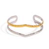 Yori Edelstahl Metall Unregelmäßig Offen Verstellbar Manschettenarmband Armreif Schmuck Zubehör Echtes Gold PVD Beschichtet für Damen