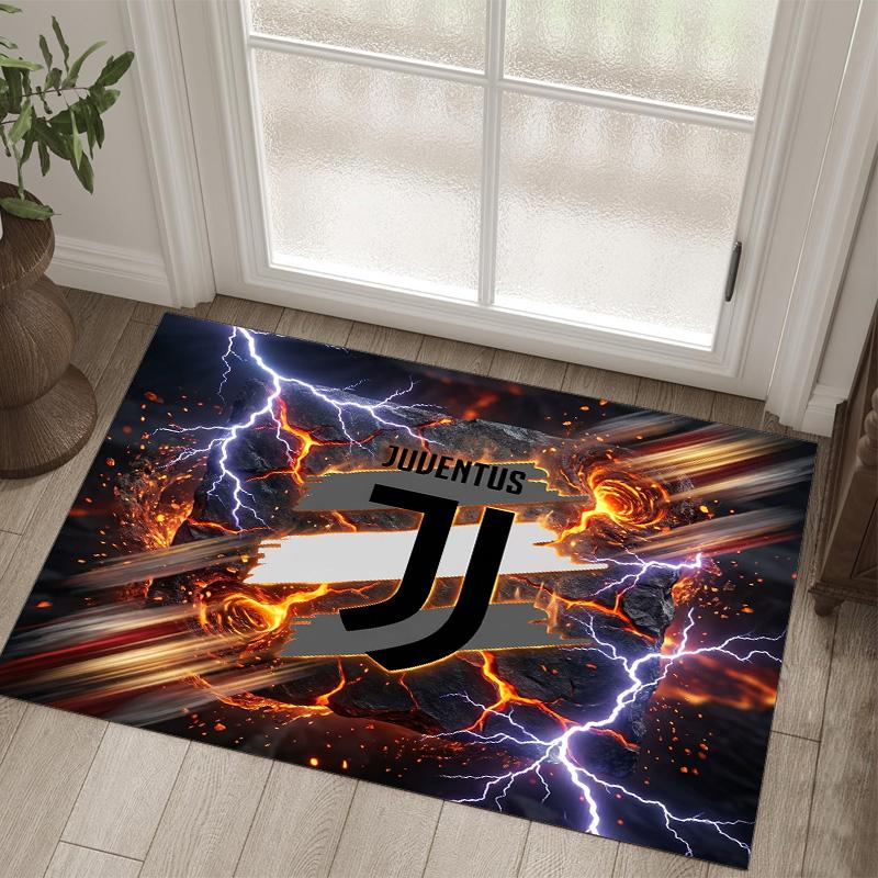 Tappeto in Velluto di Cristallo Design Juventus FC Accogliente Non?Tappeto Stampato Antiscivolo per Camera da Letto Soggiorno Ingresso