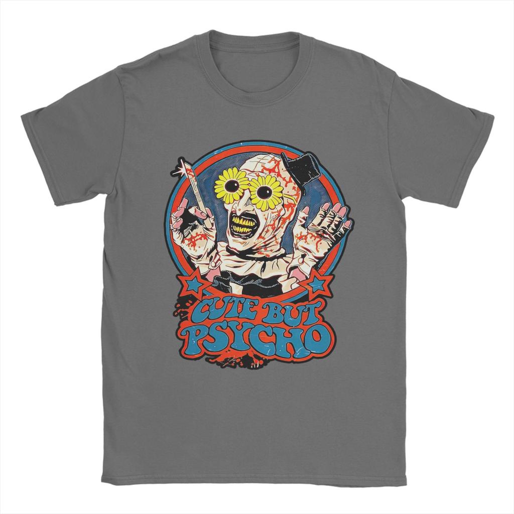 Cute But Psycho Terrifier T Shirt Men Cotton Amazing T-Shirts Crewneck  Tees Short Sleeve Clothes Graphic Printed