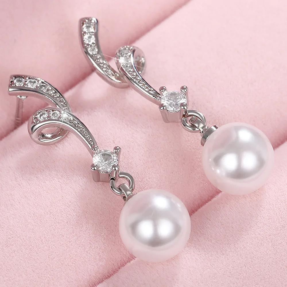 Beige High-End Perlenohrringe, Damen Schlichtes und Modisches Design, Exquisit, Luxuriös, Glänzende Schmuckaccessoires Großhandel