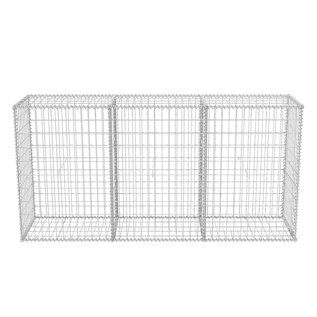 Vidaxl Gabion Basket, Galvanized Steel, 200 X 50 X 100 Cm