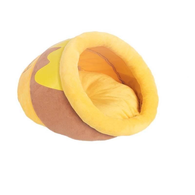 Cozy And Warm Cat House For Winter Pet Bed With Honey Pot Design Washable And Durable