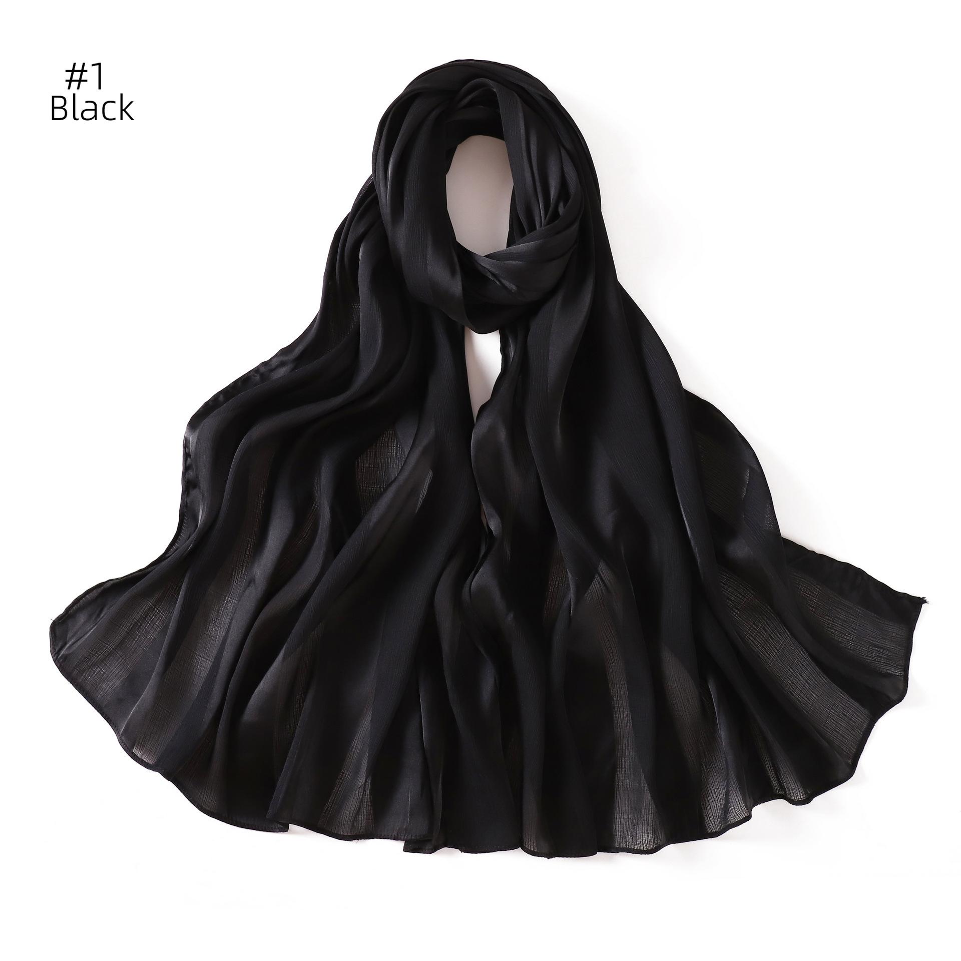 

New Crinkle Strip Silk Chiffon Hijab For Women Shimmer Scarf Party Shawls Muslim Headscarf Wraps Islam Headband Turban 180*70cm