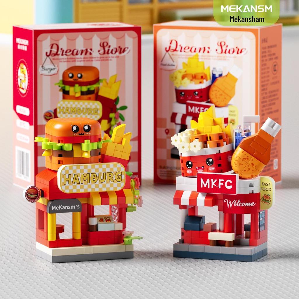 Xiaohongshu Bubble Tea Shop Building Set - Compatible with LEGO, Model Toys & Ornaments for Girls
