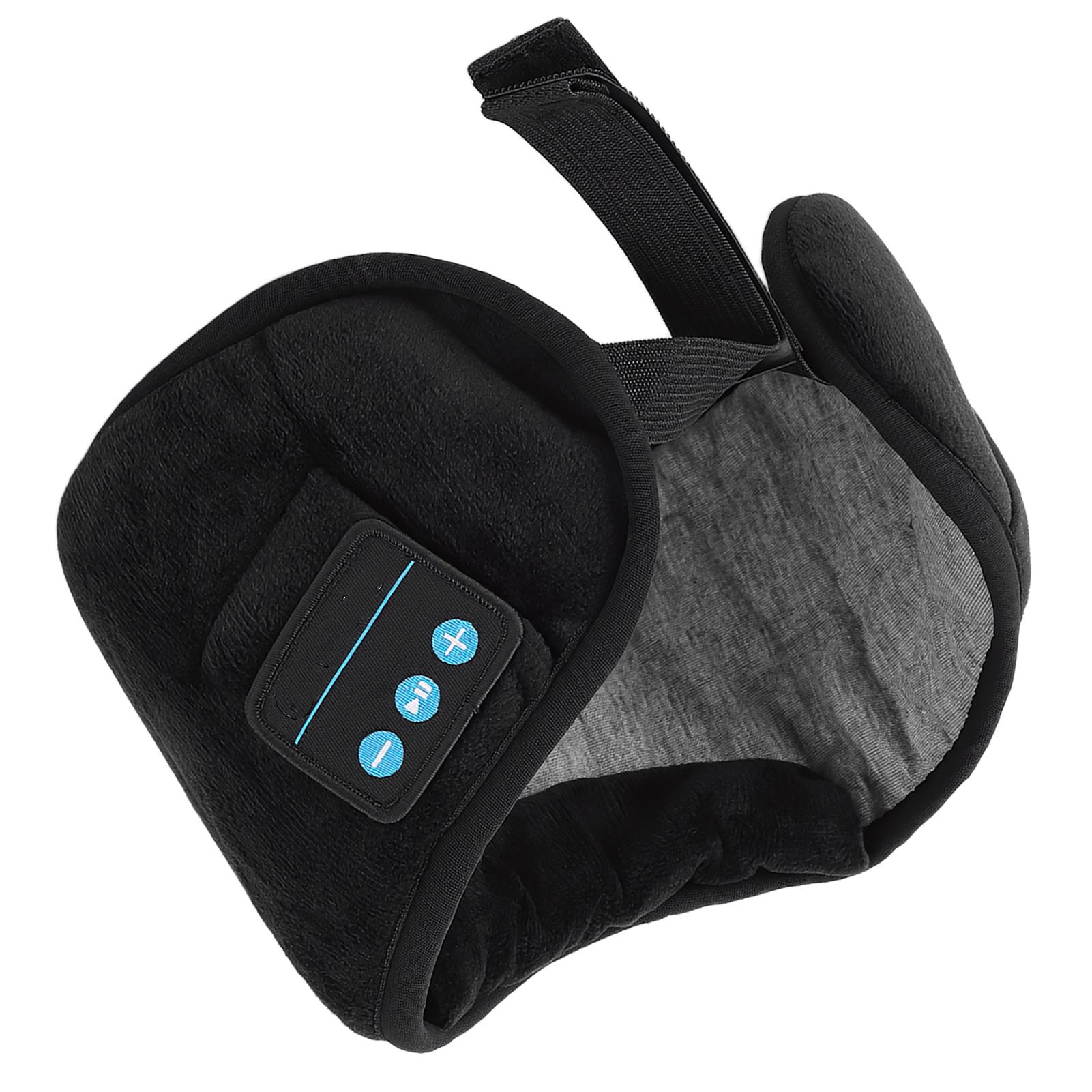 Маска для сна с Bluetooth-музыкой, 360° затемнение, хлопковая маска для сна для путешествий, сна, отдыха, черная