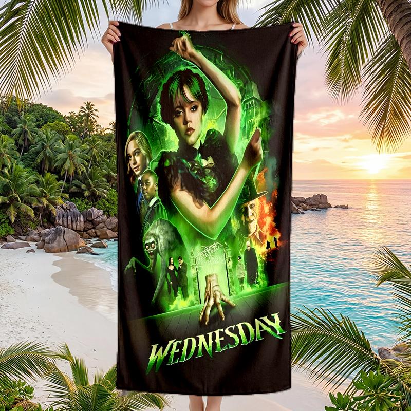 Wednesday Fashion Beach Towel: Ideal for Summer Adventures Soft, absorbent and quick drying suitable for swimming and bathing
