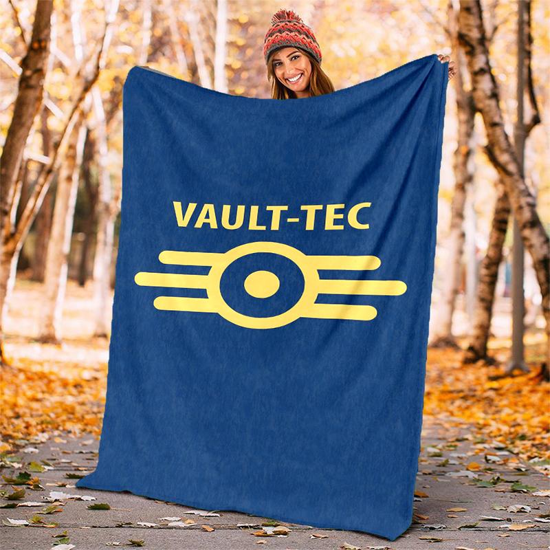 Vault-Tec Flannel Blanket Soft All-Season Throw, Design for Camping, Car Travel, Hiking Sofa, Bed, Office Perfect Gift for Parties