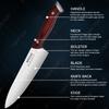 WXCOO 1 3pcs Kitchen Knife Professional Chef Knife Stainless Steel Multi Purpose Fruit Utility Meat Fish Ergonomic Handle