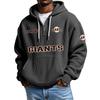 Mens Zip-Up Hoodie NFL Collection Streetwear Loose Fit Casual Sweatshirt Fall