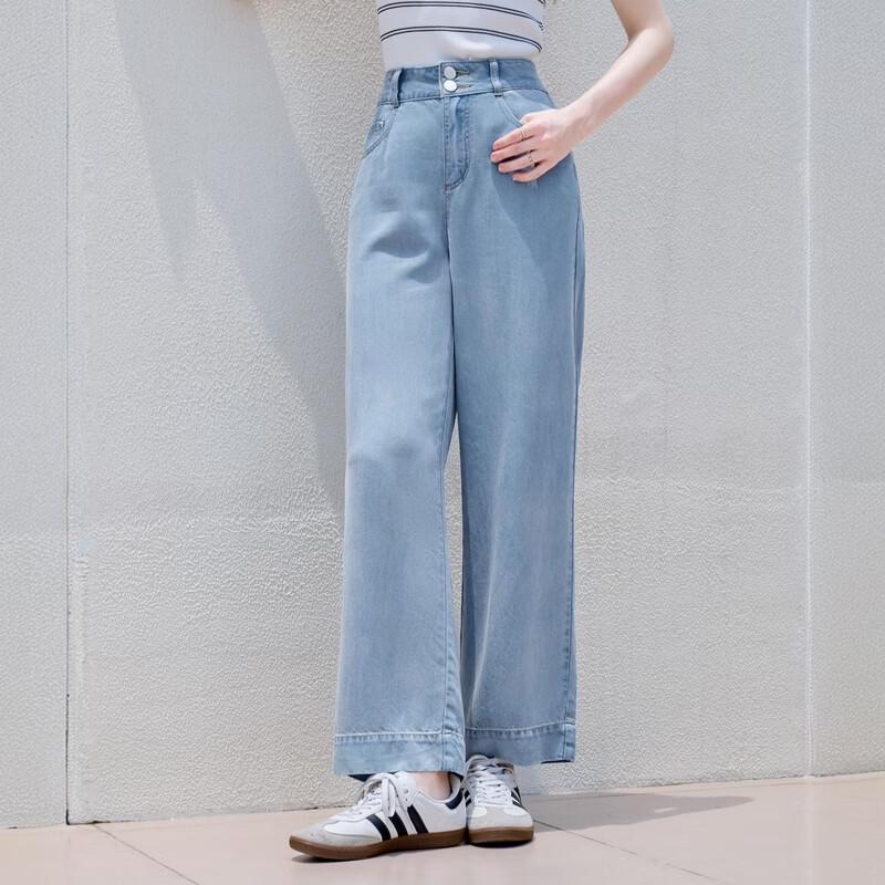 Betu Women's Lyocell Denim Wide-Leg Cropped Pants