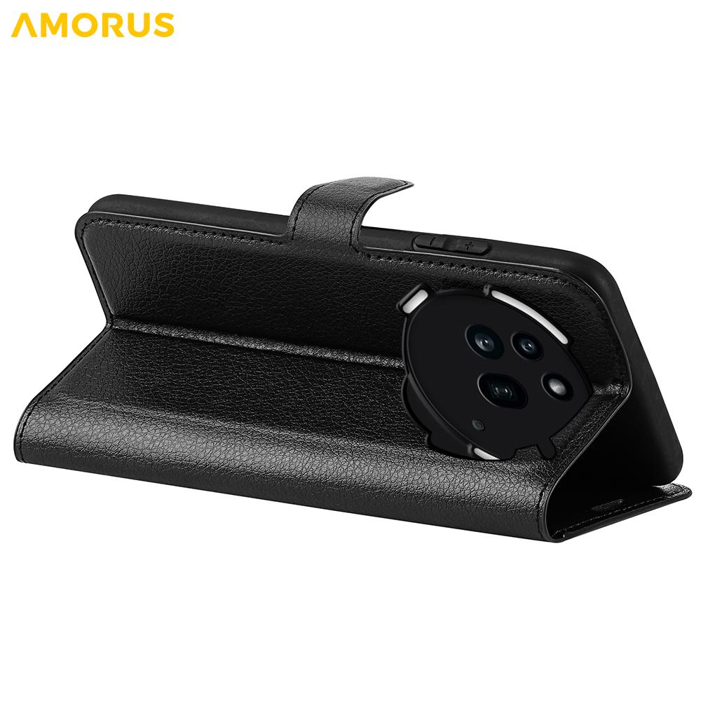 For Nothing Phone (3a) Pro Wallet Case Litchi Texture Shockproof Leather Flip Stand Phone Cover