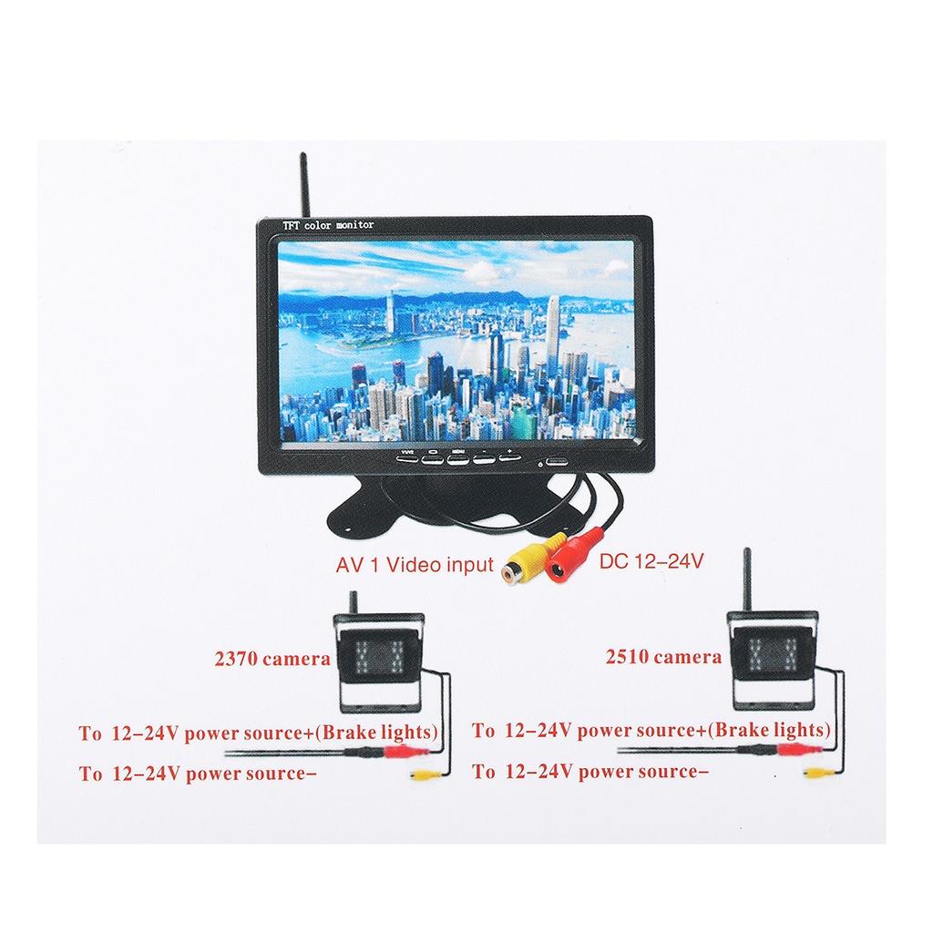 Buy 7 Inch DC12/24V RV Truck Bus Wireless LCD Rear View Monitor Kit ...