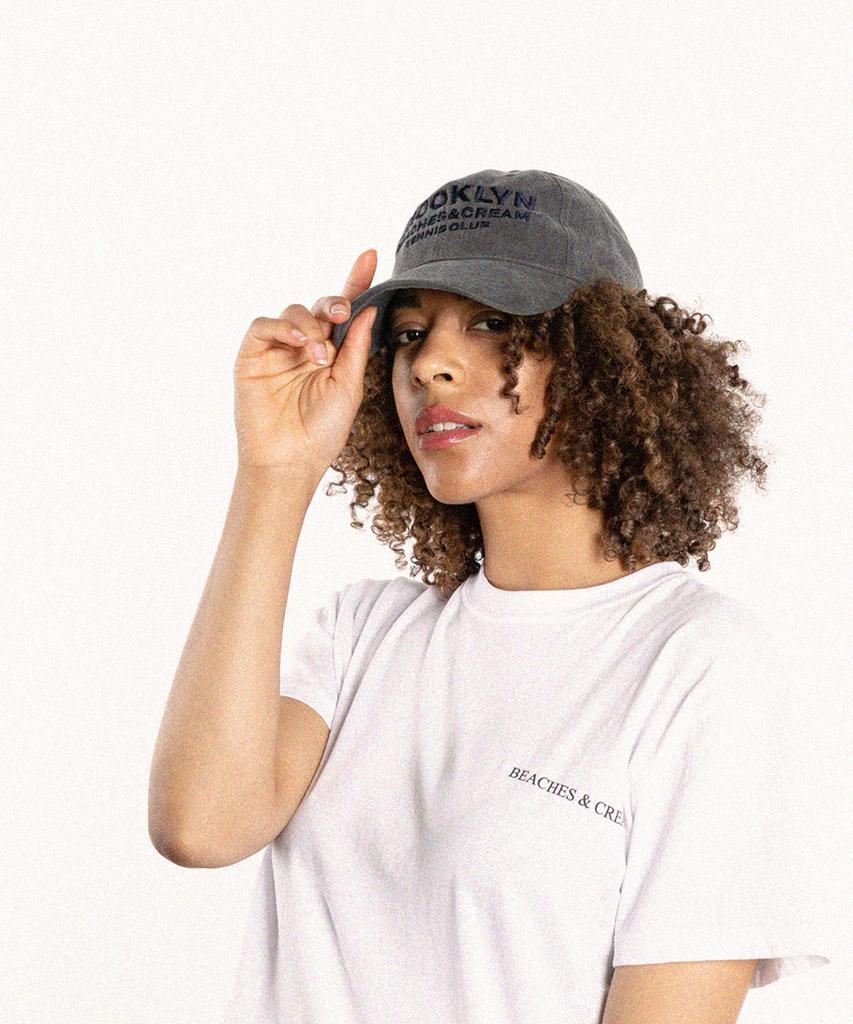 Bichiseuaenkeulim Brooklyn Tennis Club Pigment Ball Cap-Charcoal