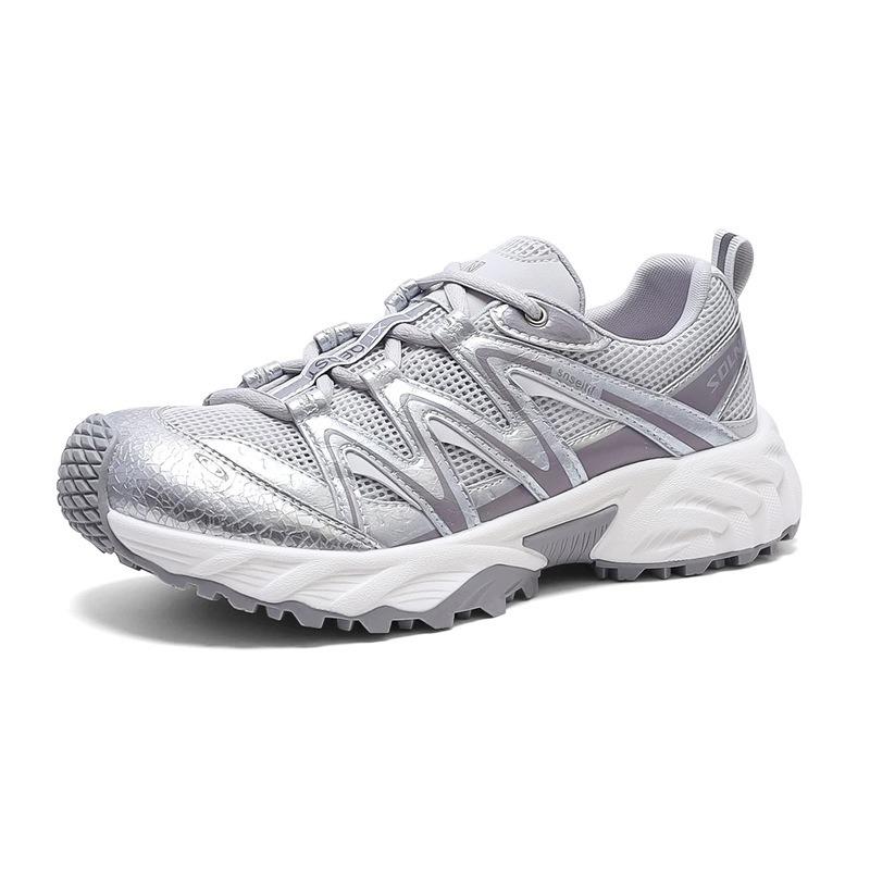 

Aerobic plan crooked dad shoes women s summer new sports shoes outdoor hiking shoes versatile shoes women s 35 серебряный