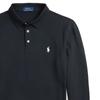 Polo Ralph Lauren FW24 Logo Embroidered Ribbed Slim Fit Long Sleeve Polo Shirt Men tops Black MNPOKNI16823927-410