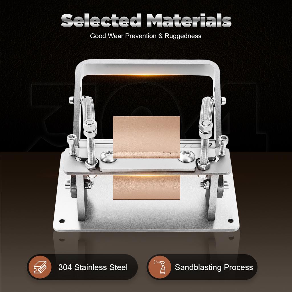 Premium Manual Leather Peeling Machine & Splitter – 304 Stainless Steel,Tabletop Mount,10cm Width,0.5-5mm Thickness Adjustable