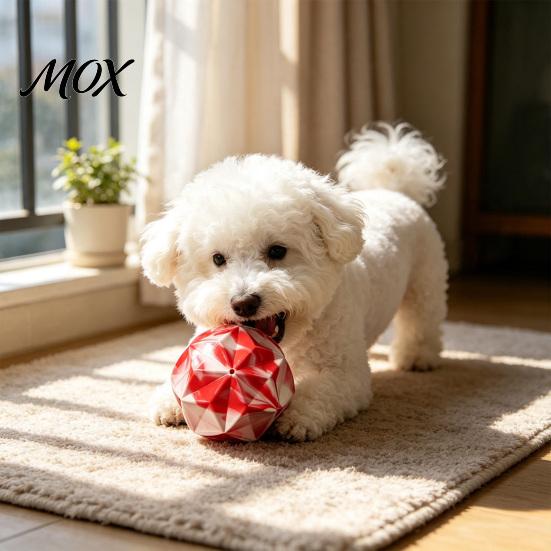 Non-Toxic Dog Balls for Boredom Geometric Ball Toy, Indestructible Chew Multi-faceted Teeth Durable Toys Destructive Chewers Cleaning Interactive