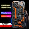 Orange Circuit Board Smart LED Glowing Case – Glass Phone Cover for IPhone Samsung
