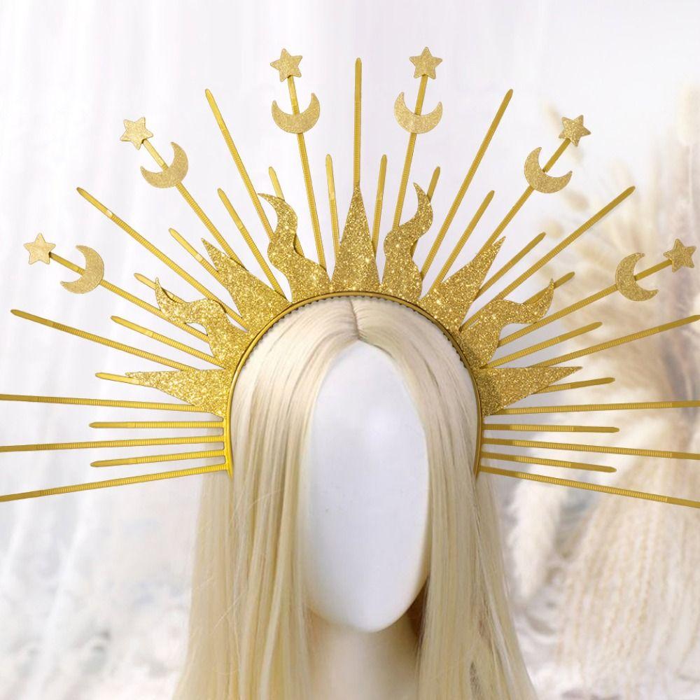 Sun God Halo Headband Star COSPLAY Hair Hoop Vintage Tiara Headdress Halloween Party Cosplay