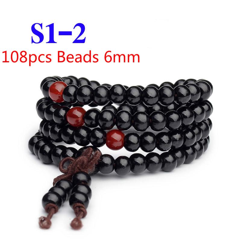 Pulseras 108 Beads 6mm Natural Sandalwood Buddhist Buddha Wood Prayer Bead Mala Unisex Men Bracelets & Bangles Jewelry Bijoux
