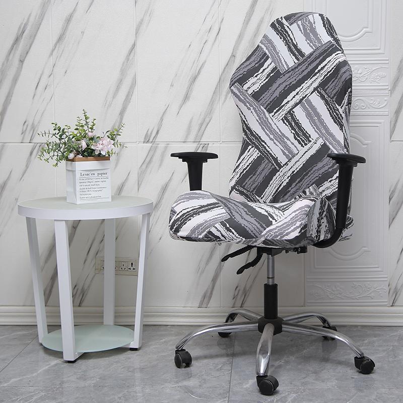 1 Pcs Office Computer Gaming Chair Covers Stretch Armchair Gamer Seat Cover Flower Printed Racing Desk Rotating Slipcovers