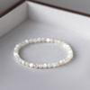 White Pearl Natural White Shell Bracelet with Elastic Cord, Hand-polished, Authentic, Fresh Style for Women
