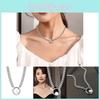 Trendy Korean Style Titanium Steel Pearl Geometric Pendant Necklace For Unique Fashion