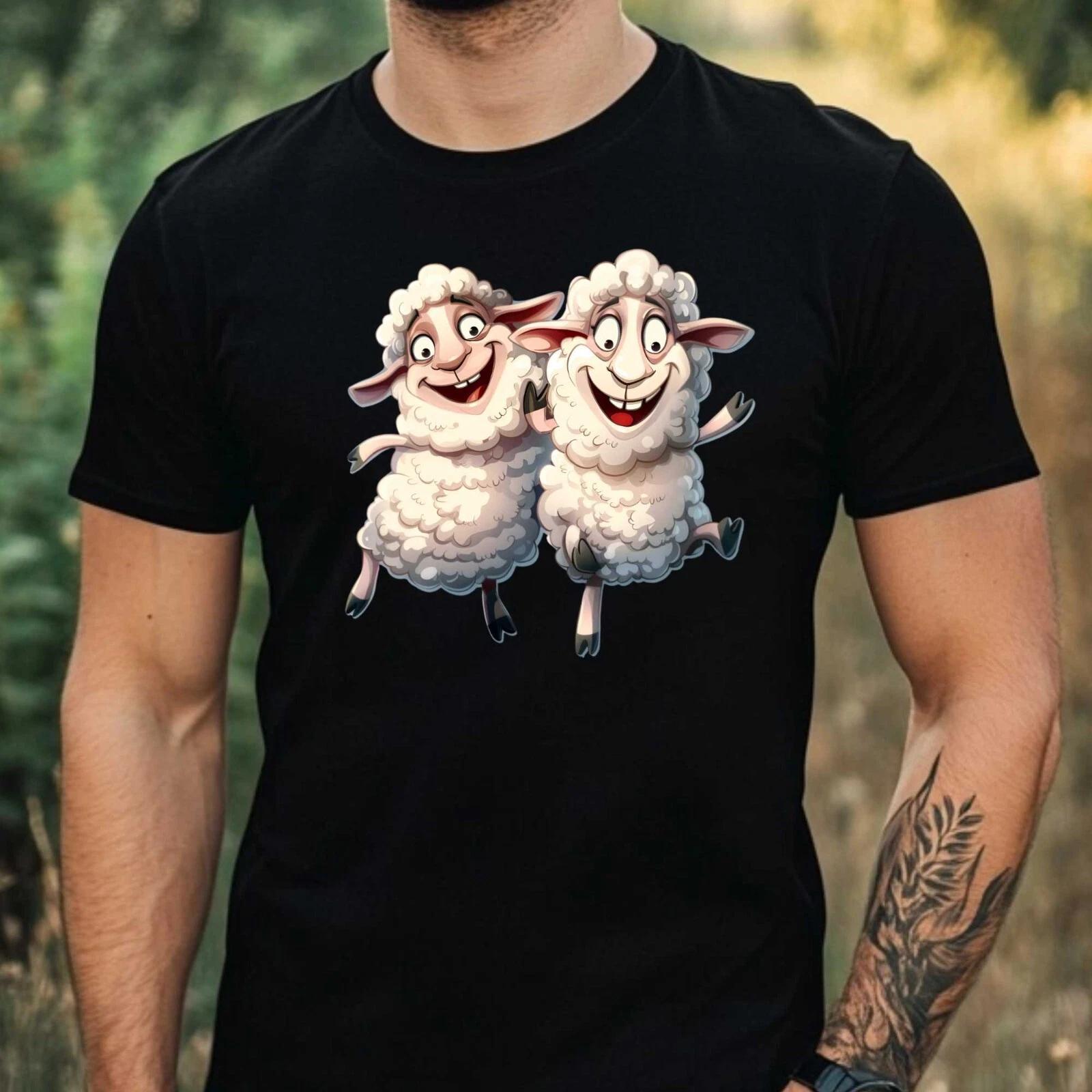 T-Shirt Herren Lustiges Schaf Motiv Baumwolle Größe XS bis 5XL L
