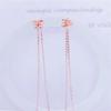 Exquisite Russian 585 Purple Gold Hollow Flower Earrings, Exquisite Versatile Fashion Rose Gold Plated Colored Gold Earrings