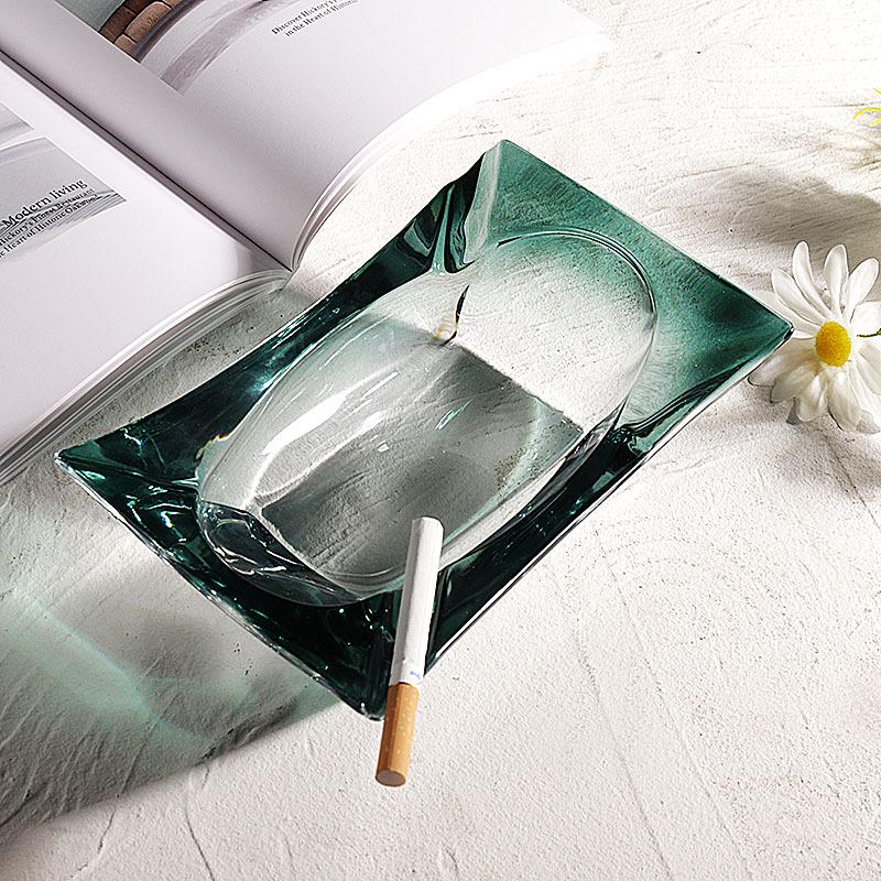 Large Crystal Glass Ashtray: Light Luxury Creative Decor for Home, Office, or Living Room