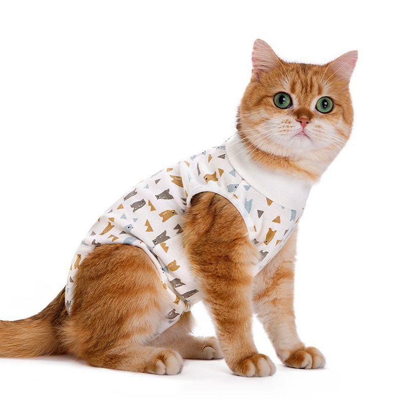 Cat Spaying Suit After Surgery - Anti-scratching Breathable Cartoon-style All-season Female Cat Surgical Gown