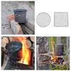 Camping Grill Grate Mesh Pads Square Round Grilling Mesh Fire Cooking Outdoor Picnic- BBQ Camping Pot Firewood- Rack