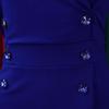 Plus-Size Elegant Double-Breasted Hip-Hugging High-Waisted African Dress with Lapel and 3/4 Sleeves