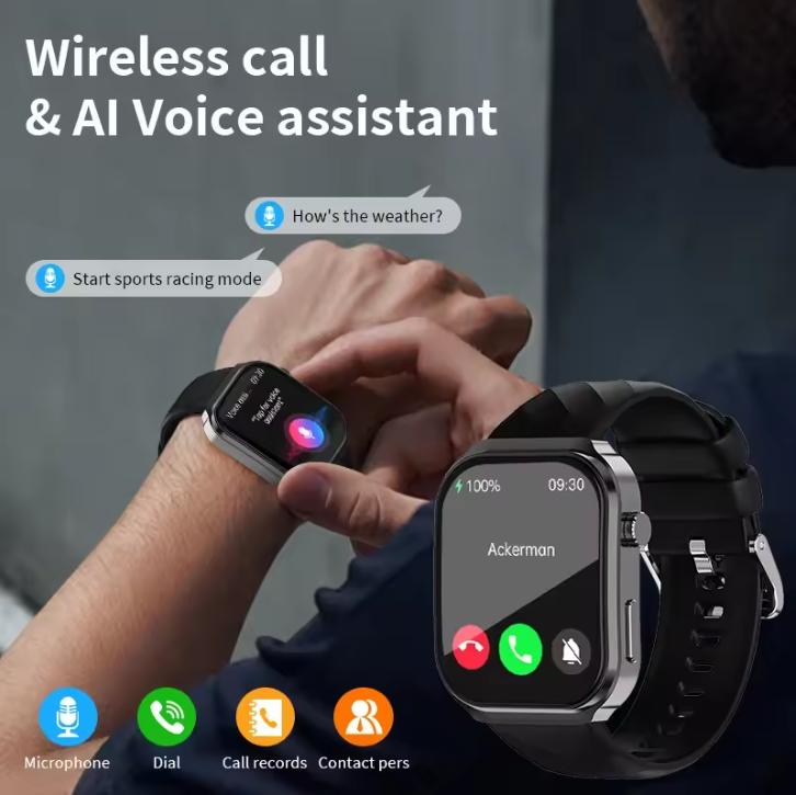 2025 New AI Healthy Diagnose Smart Watch Blood Lipid Uric Acid Bluetooth Call Blood Pressure Health Smartwatch Men Women