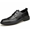 Leather Shoes Men's Four Seasons Business Dress Lace-up Casual Commuter Style Black Height Increasing Wedding Groom Shoes Men's Shoes