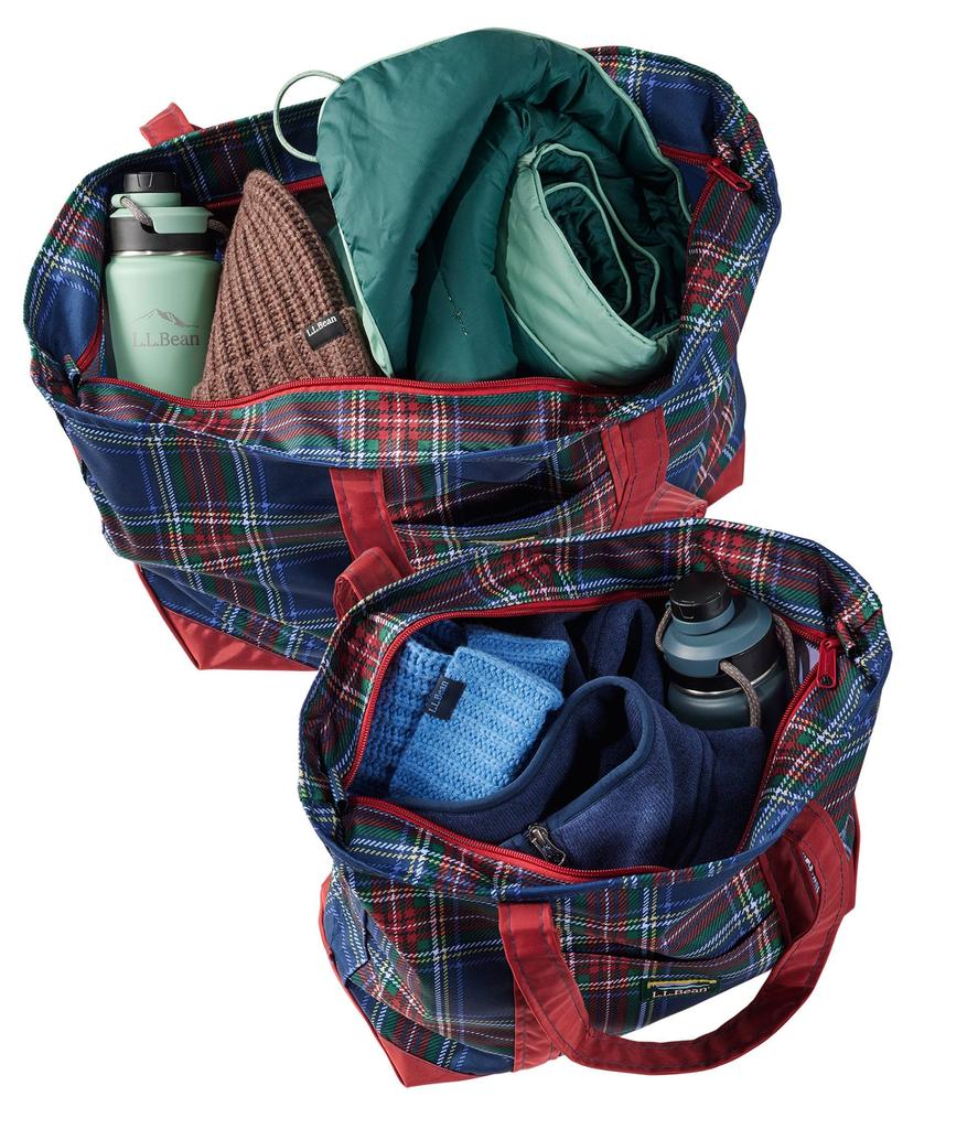[L.L.Bean] Everyday Lightweight Tote, Plaid, Medium, One Size Fits All, Navy Stewart Blue 1000296980