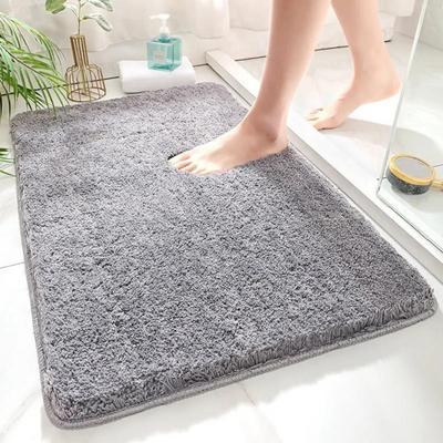 Samt-Badezimmer-Kaschmir-Verdickungsmatte, rutschfeste Badteppiche im Waschbecken, Badewannen-Seitenbodenteppich, Duschraum-Fußmatte, Memory Foam 3D-Pad