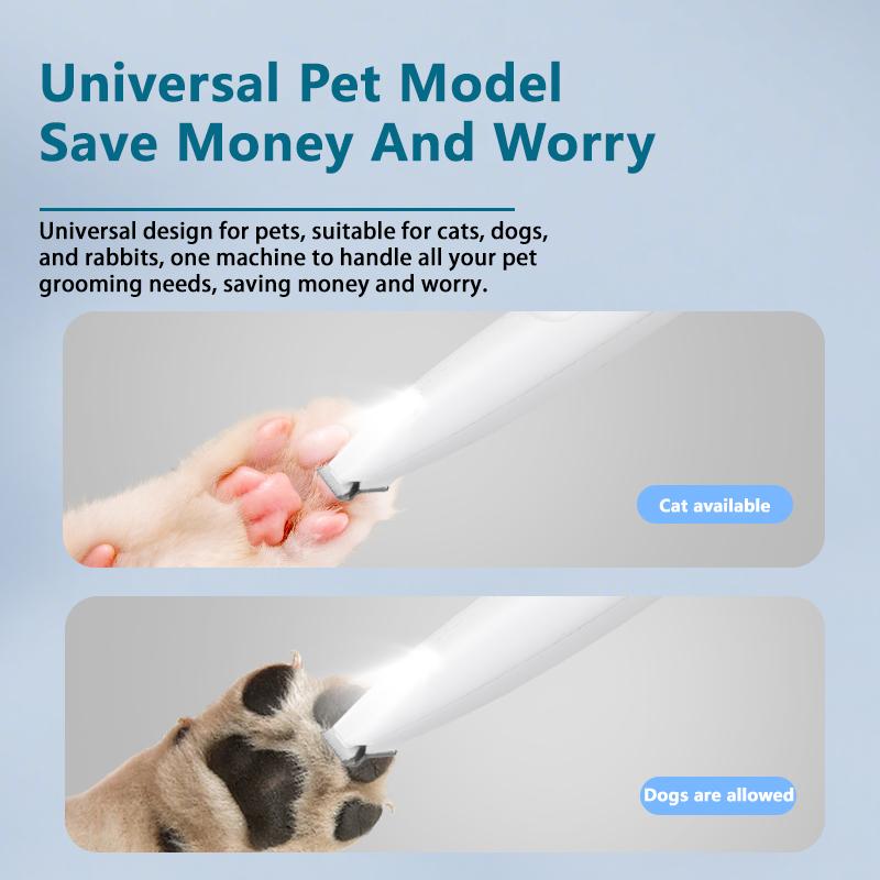 Pet Dog Electric Groomer Trimmer with LED Light Waterproof Pet Foot Hair Trimmer Low Noise Cat Dog Face Foot Ear Hip Paw Shaver