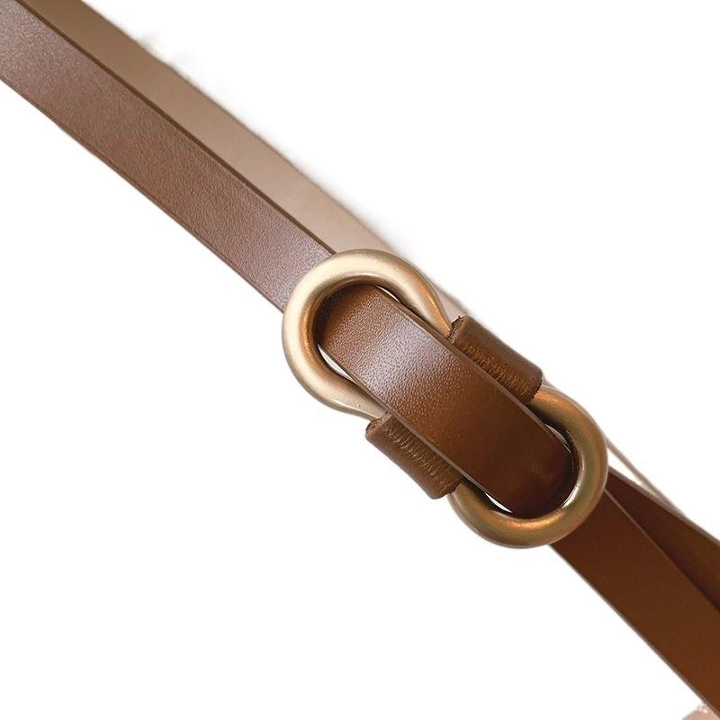 Fashionable Women's Decorative Waist Belt With Round Gold Buckle For Dresses And Casual Wear