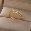 Heart Rings for Women Opening Double Layer Heart Finger Ring Men Wedding Engagement Jewelry Accessories Couple Gift
