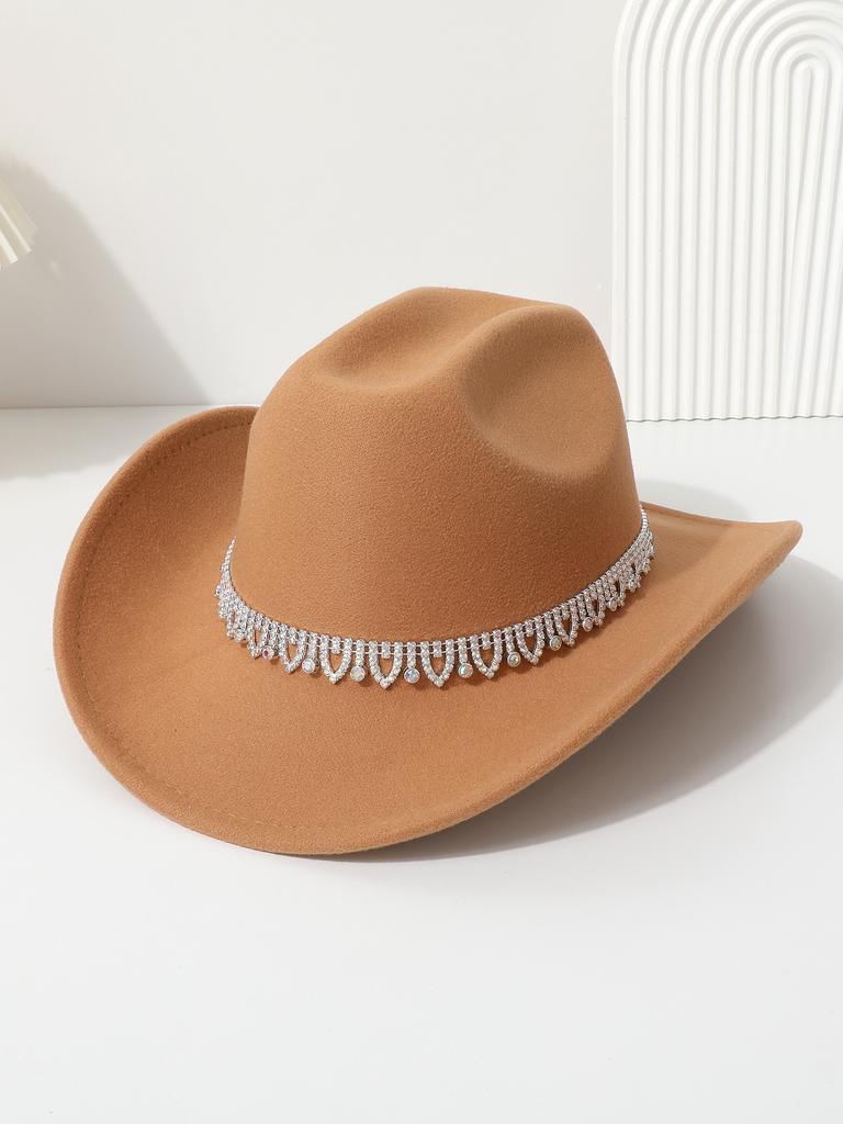 European, American and Western Cowboy Top Hat Color Diamond Casual Top Hat Tibetan Jazz Hat Felt Hat