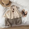 Baby Girl Summer Cotton Linen Sleeveless Vest Two Piece Set Stylish Casual Outfit For Toddler Kids