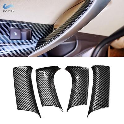 For Buick Regal 2009 - 2015 ABS Carbon Fiber Texture Interior Door Armrest Panel Handle Inner Grab Pull Cover Protective Trim